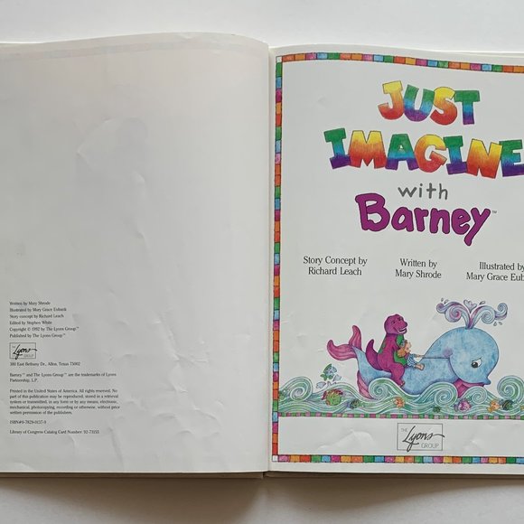 Vintage 1990s Barney Books: Just Imagine with Barney & Barney's Trick or Treat - Picture 4 of 16